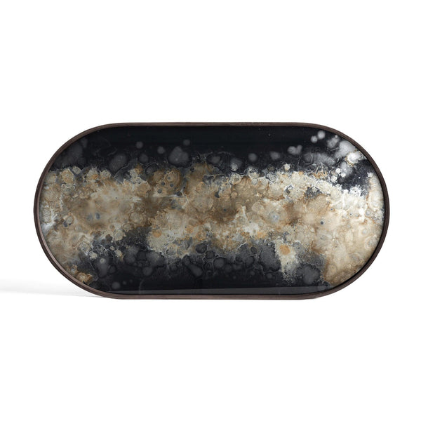 Notre Monde (Ethnicraft) DECORATIVE - Black Organic Oblong Glass Tray