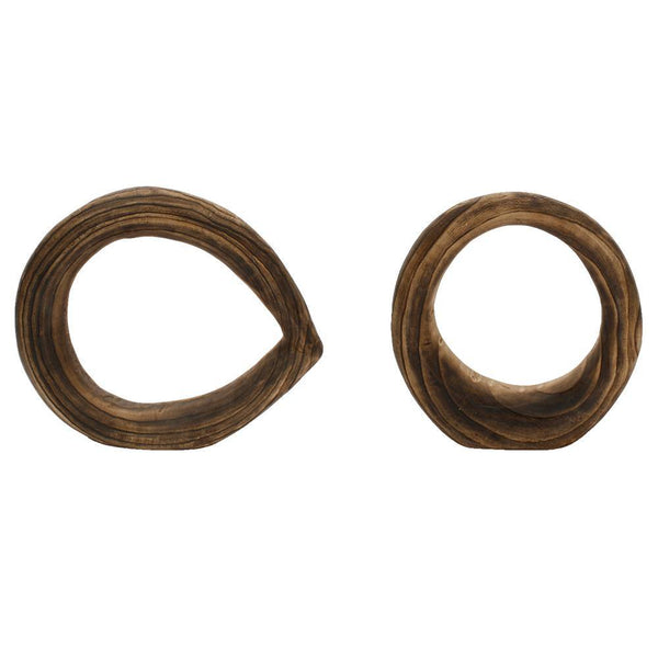 Gold Leaf Design Group DECORATIVE - Burned Wood Ring Sculptures